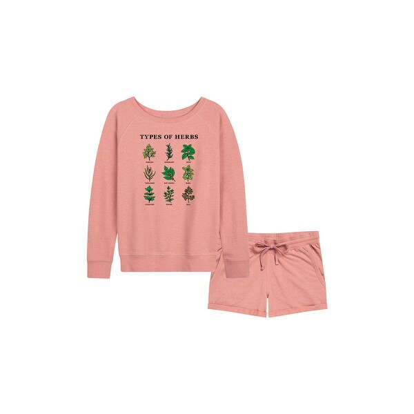 Types Of Herbs - Women's French Terry Shorts Set - Desert Pink. Opens flyout.