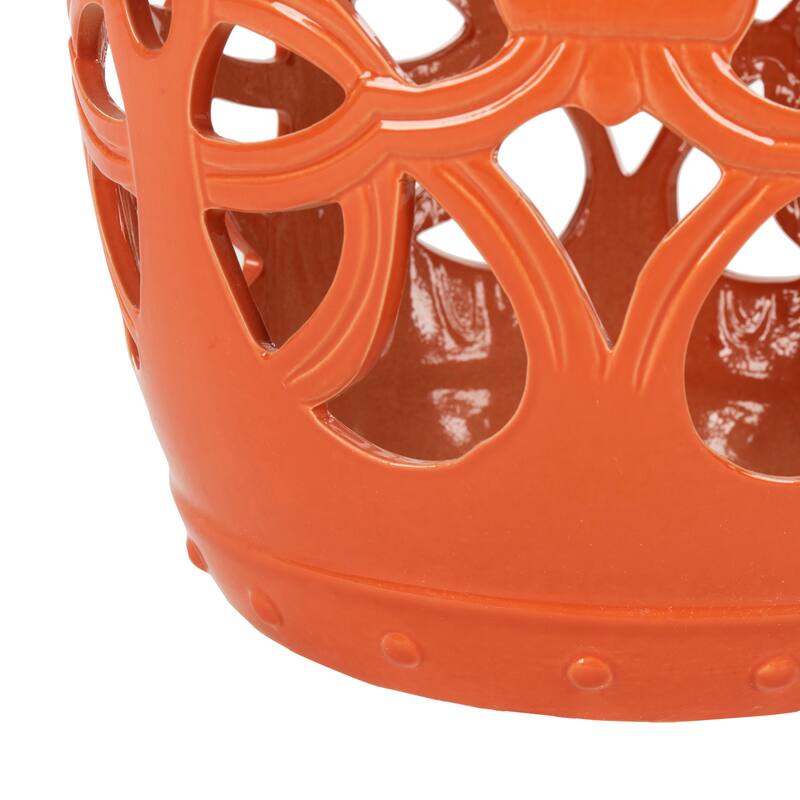 SAFAVIEH Dojna Vine White Ceramic Decorative Garden Stool