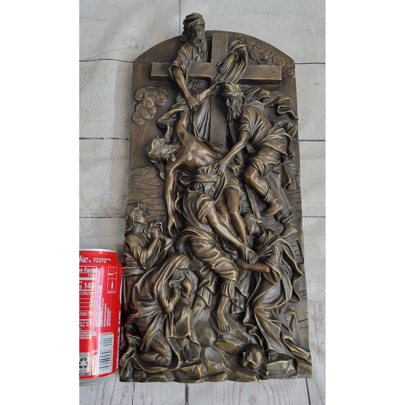 Hot Cast Bronze Wall Hanging Mounted Art Plaque The Cavalry Crucifixion Of Jesus Christ