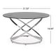 preview thumbnail 3 of 8, Silvia Modern Glass Top Round Coffee Table by Christopher Knight Home - 31.50" L x 31.50" W x 18.00" H