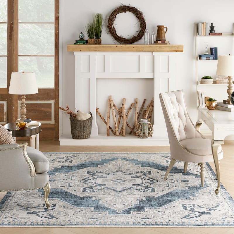 Nourison Geneva Traditional Bordered Area Rug.