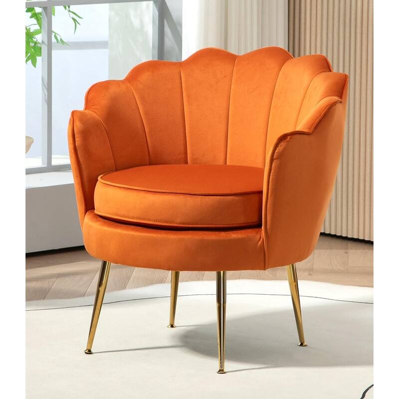 Cavett 28.3" Wide Velvet Accent Chair with Metal Legs