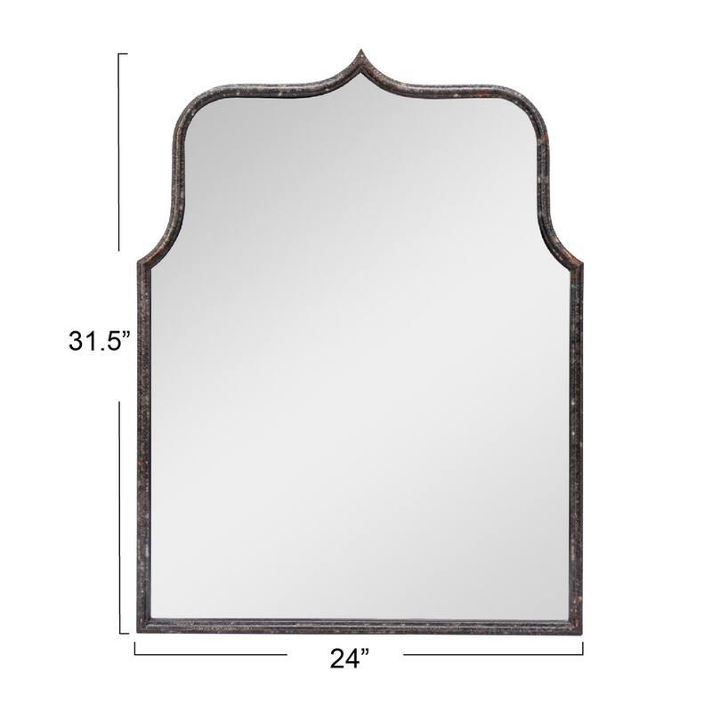 Arched Metal Framed Wall Mirror