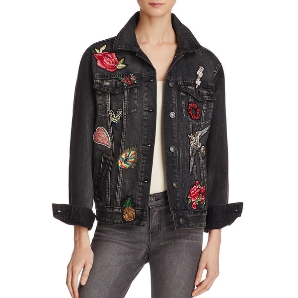 sunset and spring embellished denim jacket