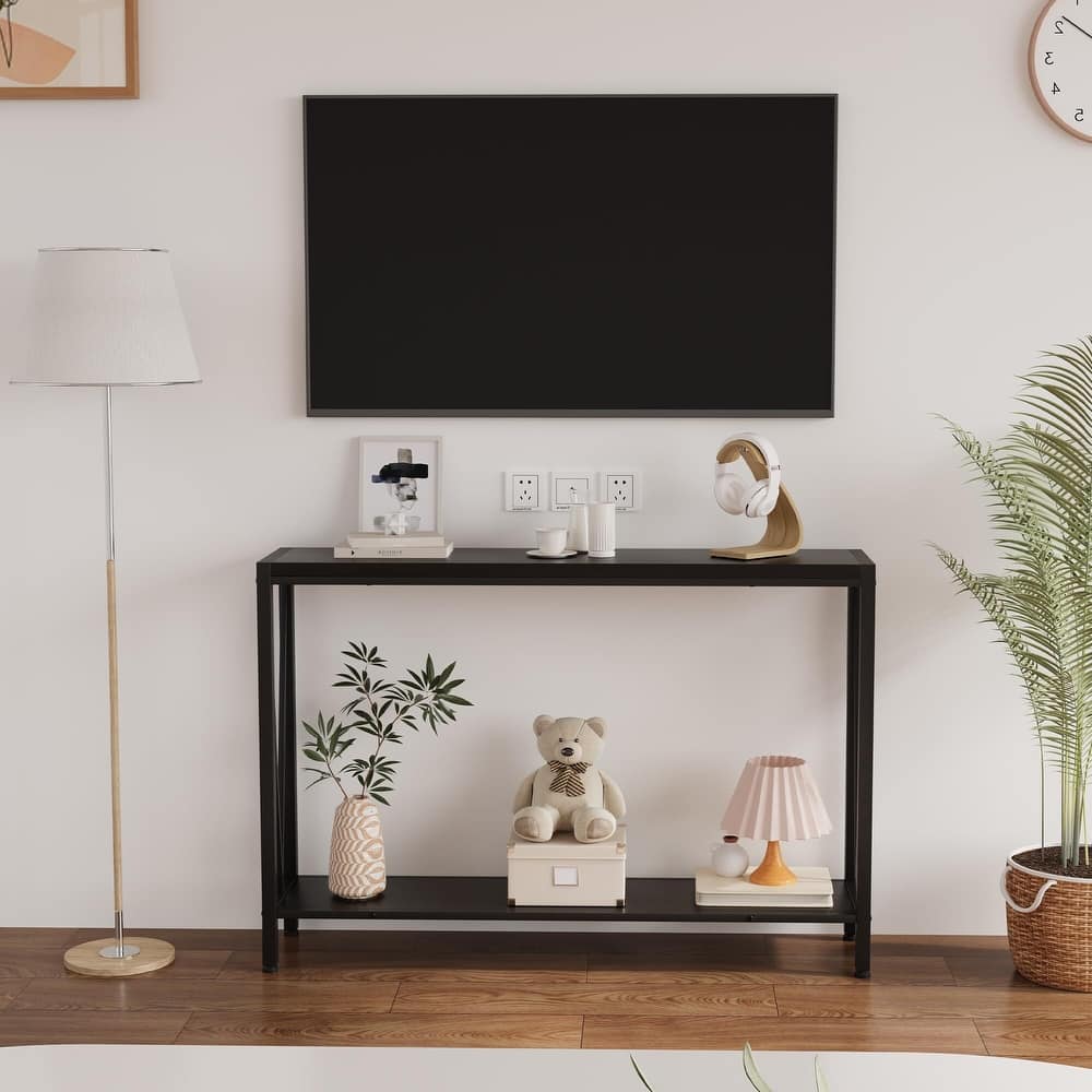 2-Tier Narrow Console Table, Stylish Sofa Side