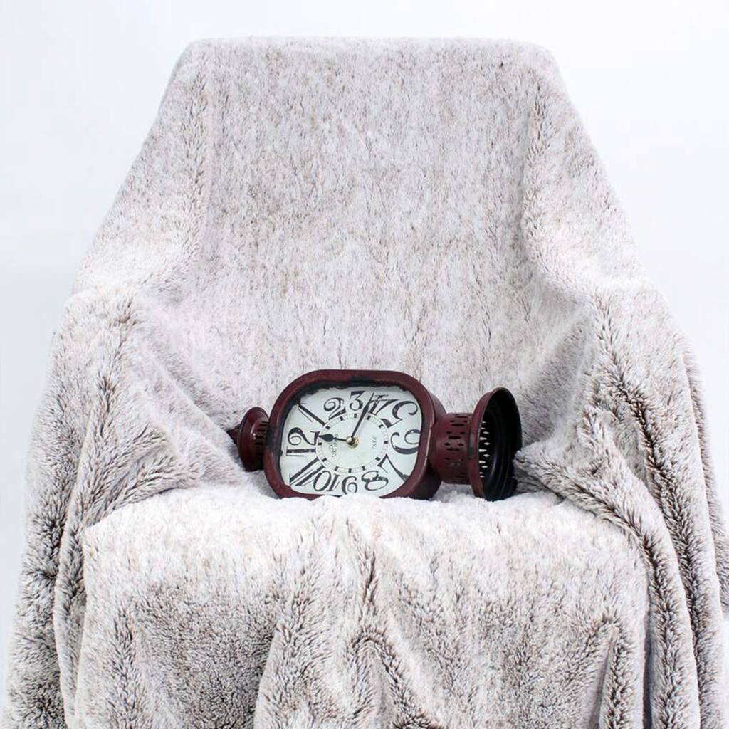 Faux Fur Thick Reversible Accent Throw Blanket