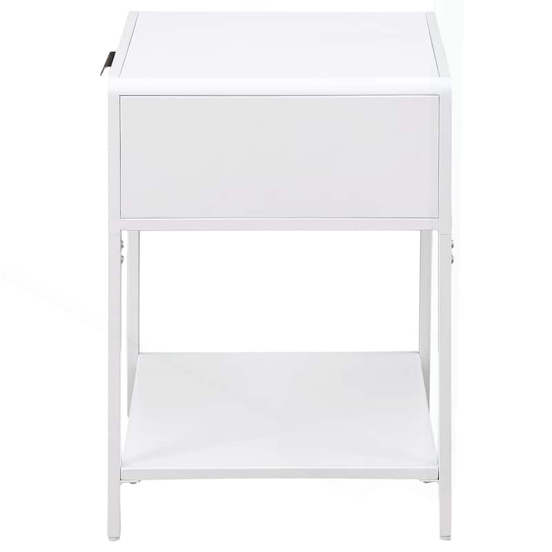 Chic Metal Bedside Table with Cane Drawer for Stylish Spaces
