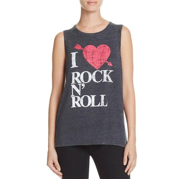 Shop Chaser Womens I Heart Rock N Roll Muscle Tank Graphic Crewneck Overstock 22733562