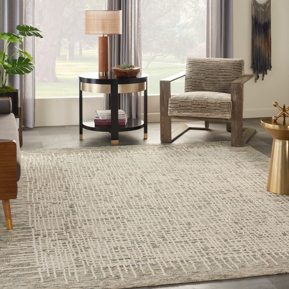 Nourison Vail Textured Wool Modern Crosshatch Area Rug