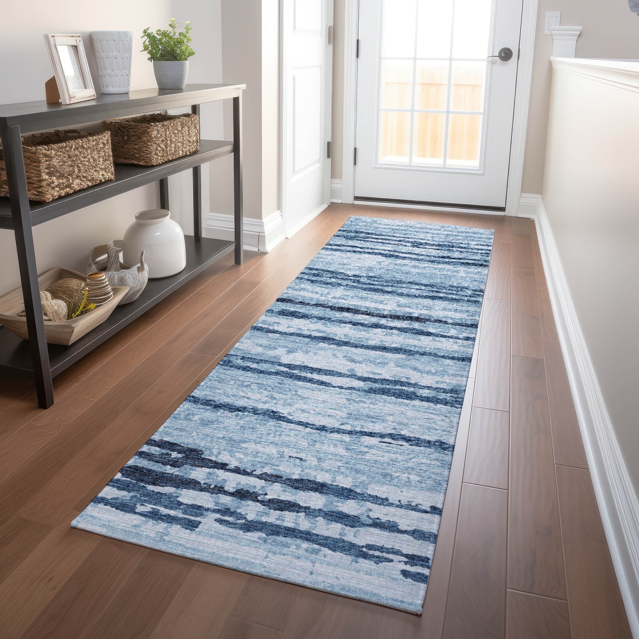 Premium Washable Super Soft Modern Ombre Stripes Mayfield Rug