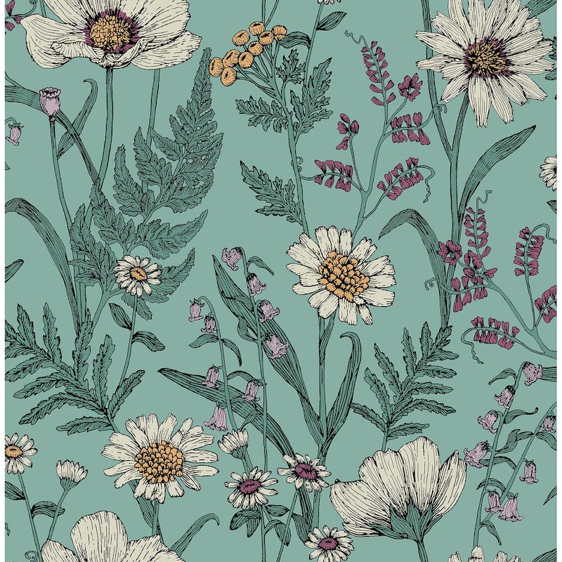 Fine Decor Arden Blue Wild Meadow Wallpaper