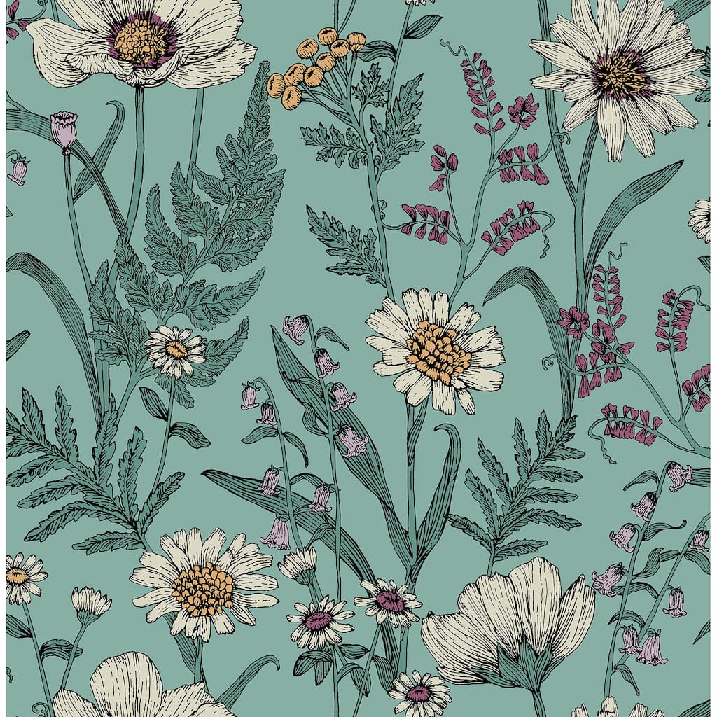 Fine Decor Arden Blue Wild Meadow Wallpaper