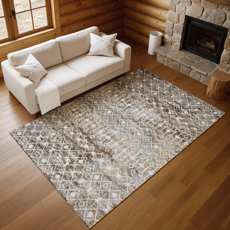 Premium Washable Super Soft Boho Trellis Mayfield Rug