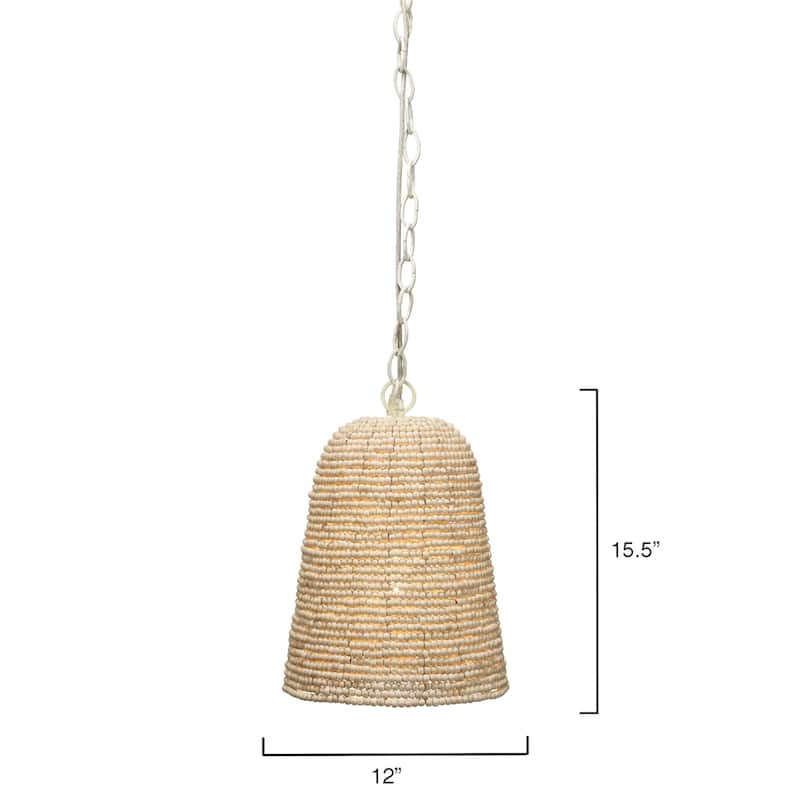 Alden Decor Wood Beaded 1-Light Pendant
