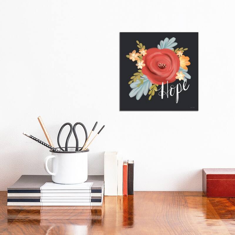 iCanvas "Hope Floral" by House Fenway Canvas Print - 12x12x0.75
