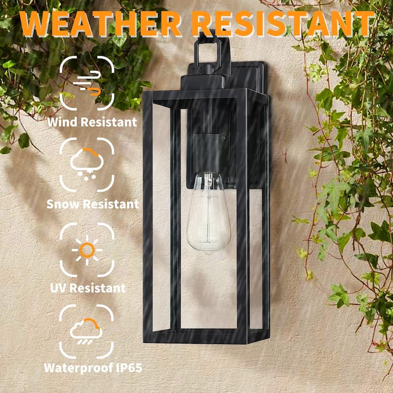 1- Light Outdoor Matte Black Wall Sconce Light