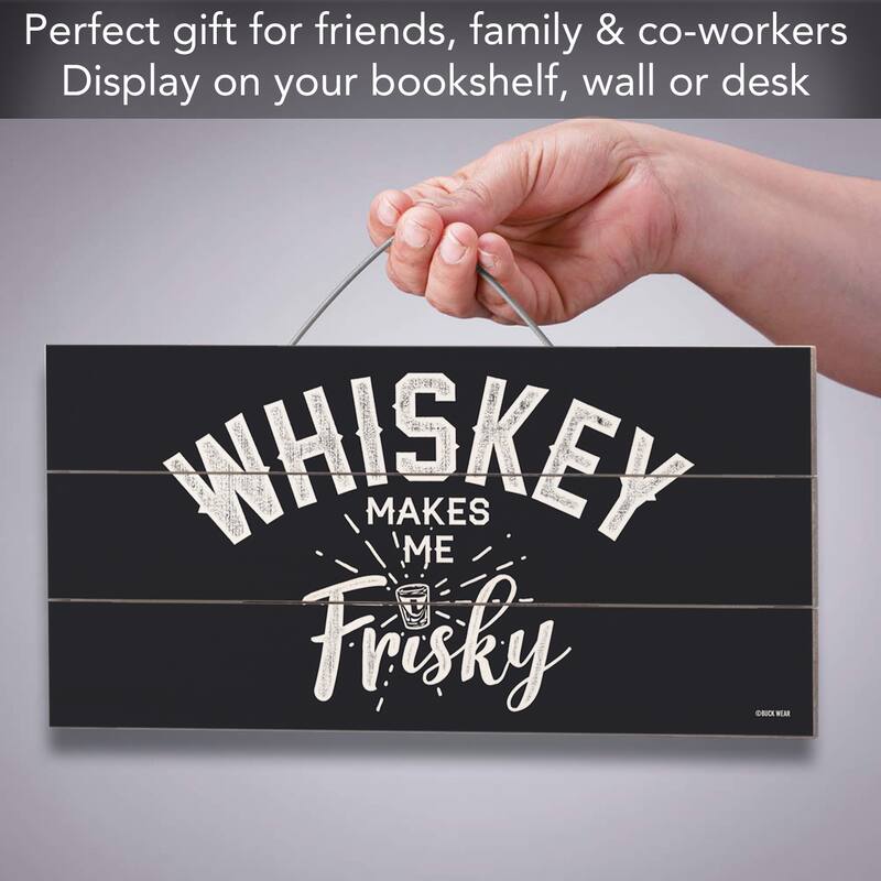 Frisky Decorative Slatted Pallet Wood Sign 12" by 6" Made in the USA