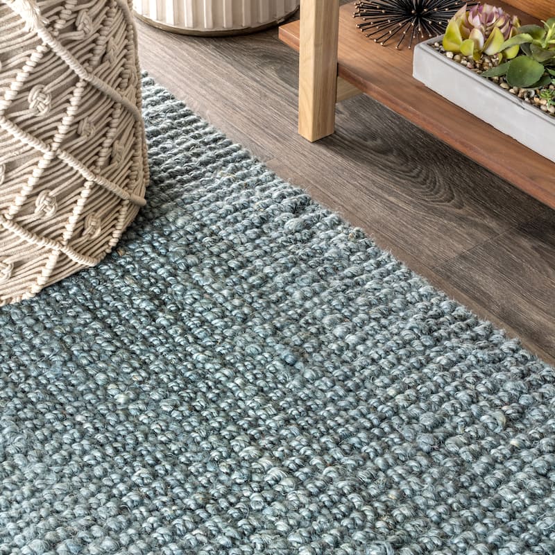 JONATHAN Y Maras Hand Woven Chunky Jute with Fringe Area Rug