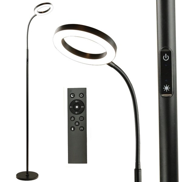 Color Temperature Adjustable Dimmable Vintage Floor Lamp with Remote Control 