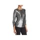 Le Gali Womens Maura Pullover Top Metallic Ruched - Thumbnail 0