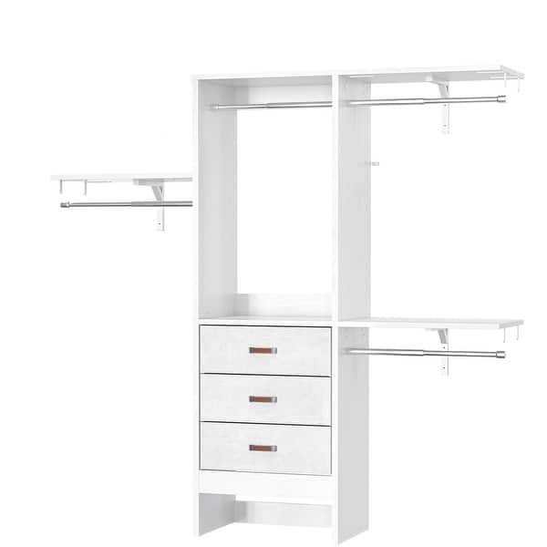 4FT Closet System with Fabric Drawers, Closet Organizer with DIY 