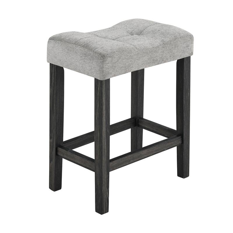 Roomfitters 5-Piece Dining Table Set with Upholstered Stools, Industrial Bar Table for Dining or Breakfast Nook