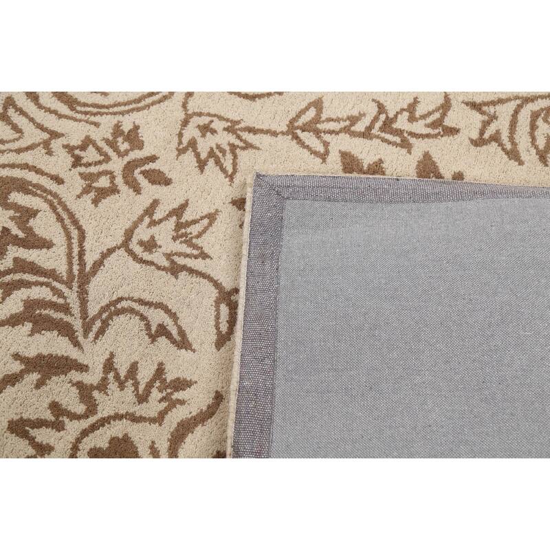 Floral Oriental Foyer Area Rug Wool Hand-tufted Traditional Carpet - 5'0" x 8'0"