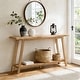 preview thumbnail 13 of 13, 59" Solid Oak Wood Entryway Console Table Sofa Table with 2-Tier Storage - 59"L x 13.8"W x 30"H
