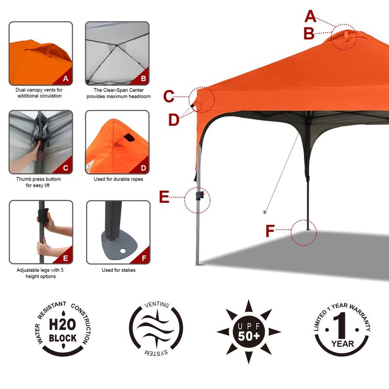 ABCCANOPY Outdoor Pop up Camping Sun Shelter Canopy Tent
