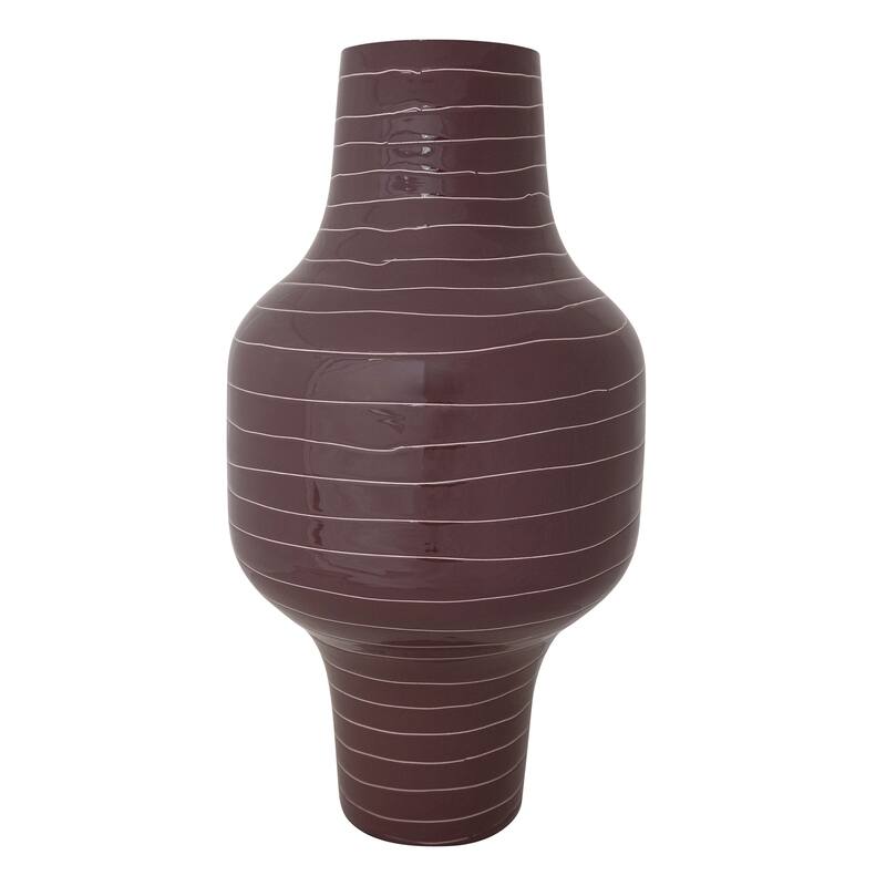 Enameled Metal Indoor/Outdoor Vase - Brown