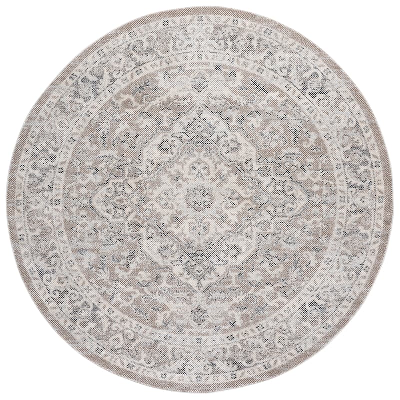 SAFAVIEH Harrison Jeske Rug - 6'7" Round - Beige/Ivory Grey