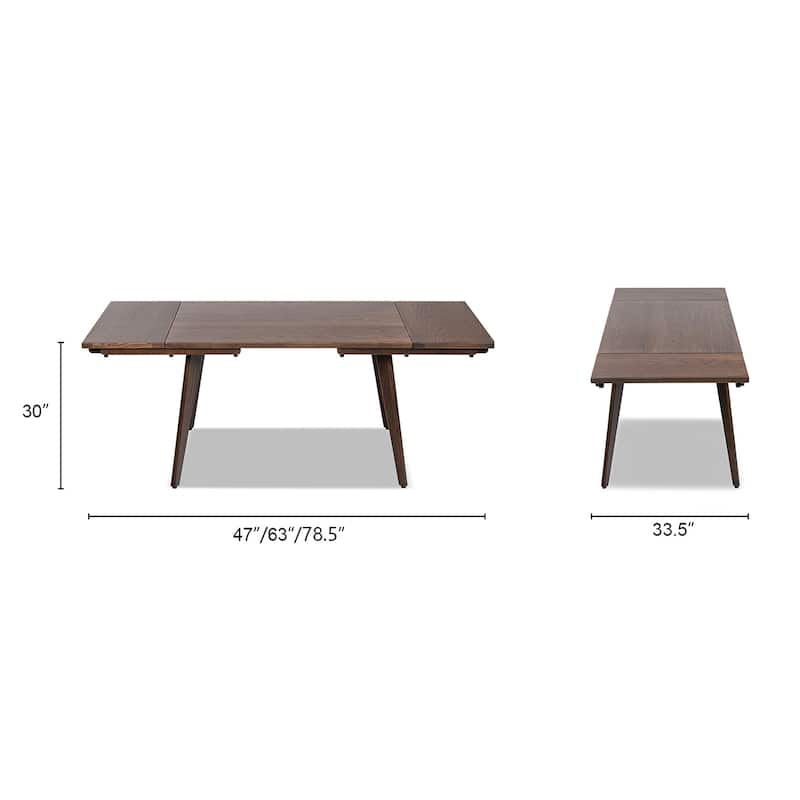 Jennifer Taylor Home Capri Solid Red Oak Wood Extendable Leaf Dining Table