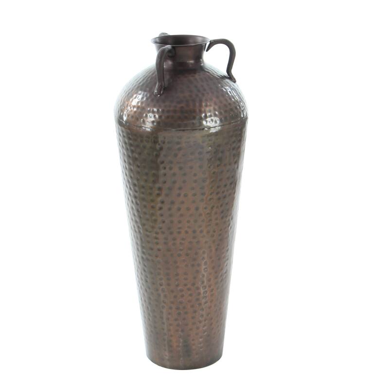 Bronze Hammered Solid Iron Jug Floor Vase