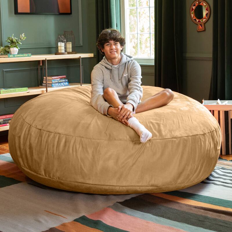 Jaxx 6 Foot Cocoon - 2-in-1 Giant Bean Bag Chair for Adults & Convertible Bean Bag Bed