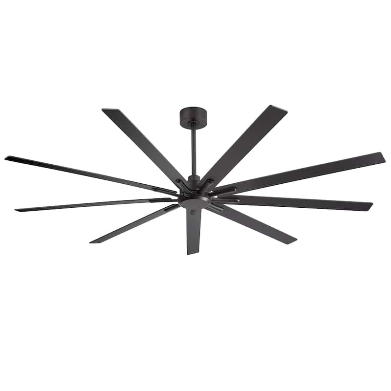 Large 84" Black Ceiling Fan No Light with Remote(9 Reversible Blades)