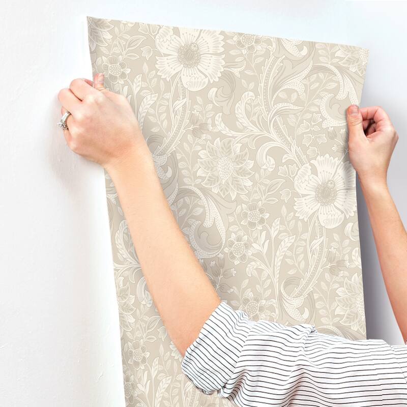 Chesapeake Liora Beige Floral Trail Wallpaper