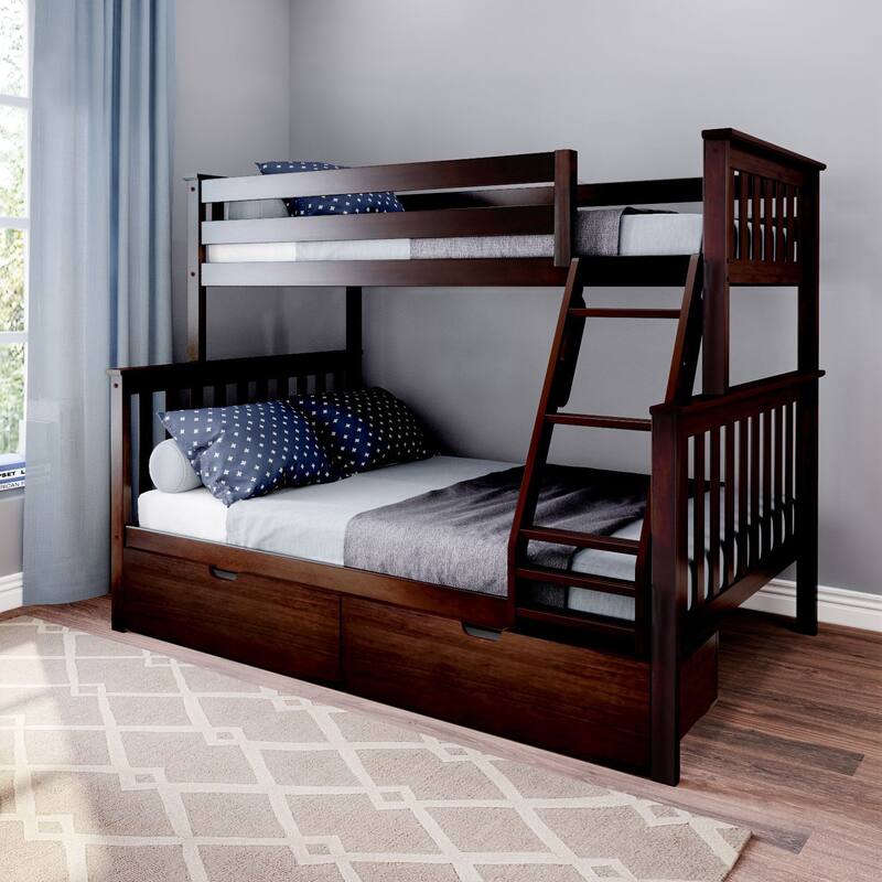 Max and Lily Twin over Full Bunk Bed with Under Bed Storage Drawers
