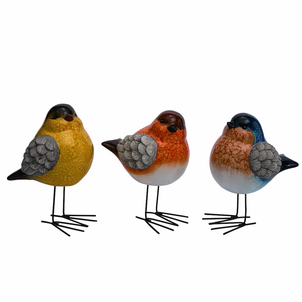 Transpac Terracotta Ombre Standing Bird Set of 3 Spring Home Decorations