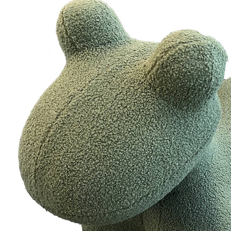 Seira 33 Inch Pony Chair, Stuffed Animal Kids Chair, Green, Solid Wood