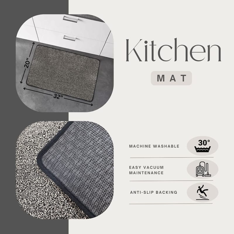 Luxurious Speckled Kitchen Mat - Ultra Absorbent, Super Soft Comfort 20x32 Inches - 32"L x 20"W x 2/8"H