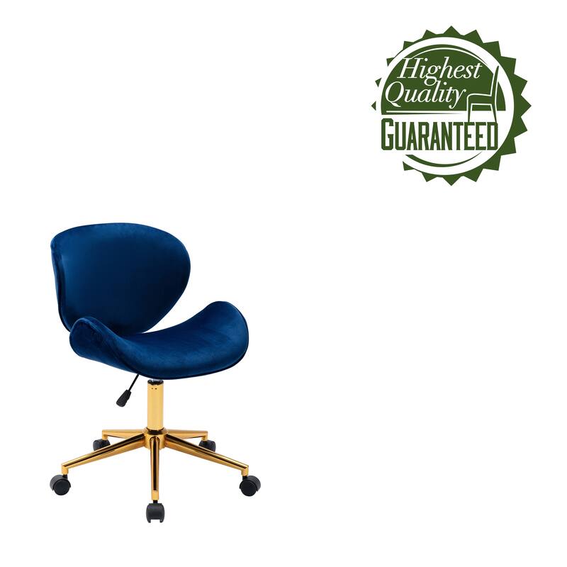 Porthos Home Rudi Office Chair, PU or Fabric or Velvet Upholstery, Chrome Legs