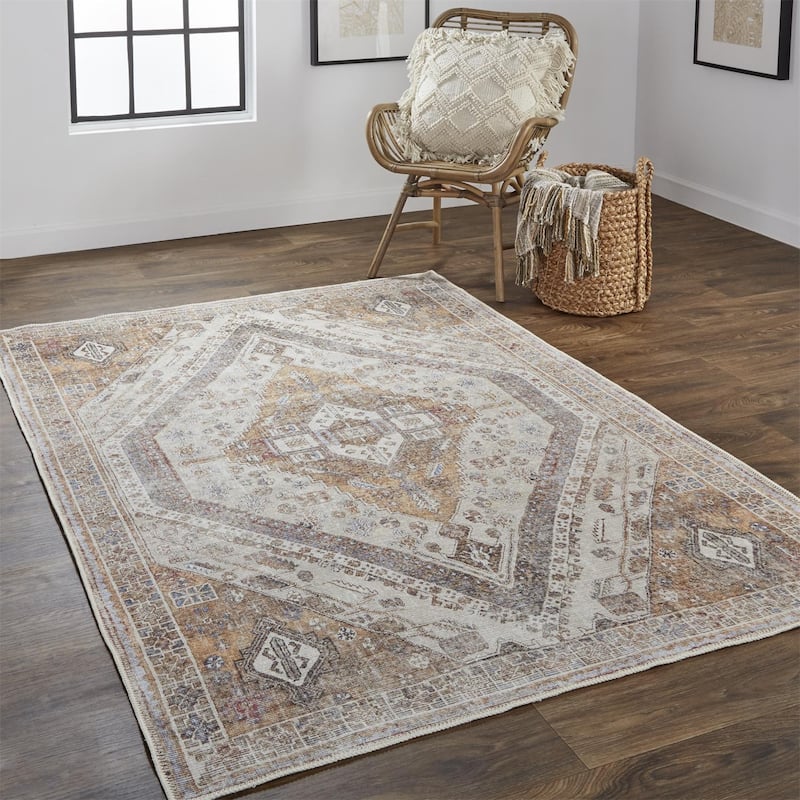 Towe Abstract Modern Low Pile Durable Area Rug By HomeRoots - 9' x 12'