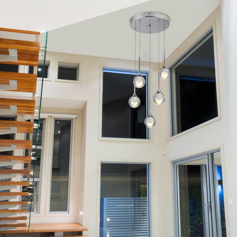 5-Light Crystal Chandelier LED chandelier - 5-Light Chrome