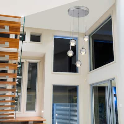5-Light Crystal Chandelier LED chandelier - 5-Light Chrome