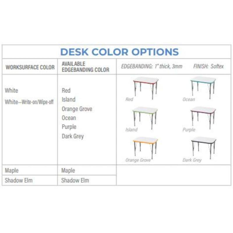 Tot Mate Versa Kids Desk Wing Shape Small Laminate Surface 29.75" x 16.75" Classroom Table