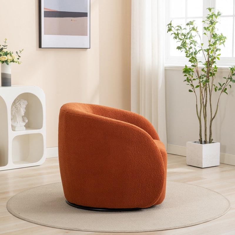 SEYNAR Modern Glam Upholstered 360 Degree Swivel Accent Armchair