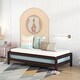 preview thumbnail 20 of 27, Twin Size Two Solid Platform Stackable Single beds with Wood Slats,Space saving Walnut