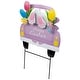 preview thumbnail 3 of 4, Back Seat Bunny Happy Easter Outdoor Garden Stake - 14" - Purple