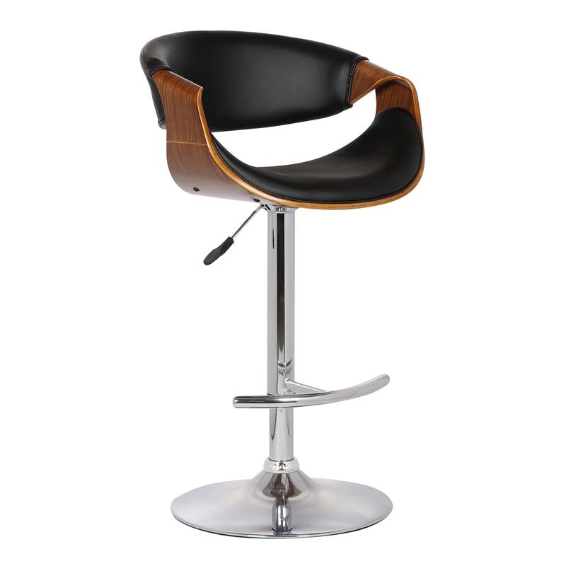 Adjustable Swivel Bar Stool with PU Leather Upholstery, Modern Gray Counter Height Chair for Kitchen or Bar Seating
