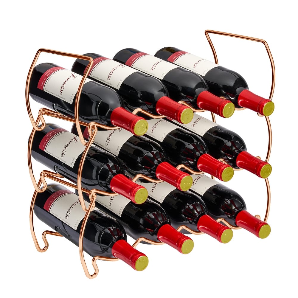 Metal Detachable Wine Rack - 3 Tier, Copper - 14" L x 16.5" W x 7" D